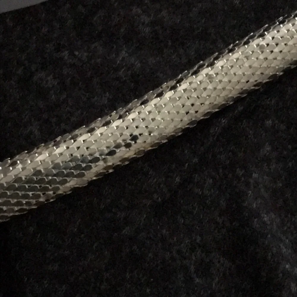 Silver Textured Choker Necklace - Picture 6 of 6